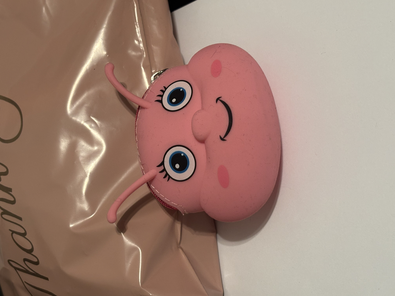 Pvc – coin wallets for girls - pink caterpillar, , medium image number null