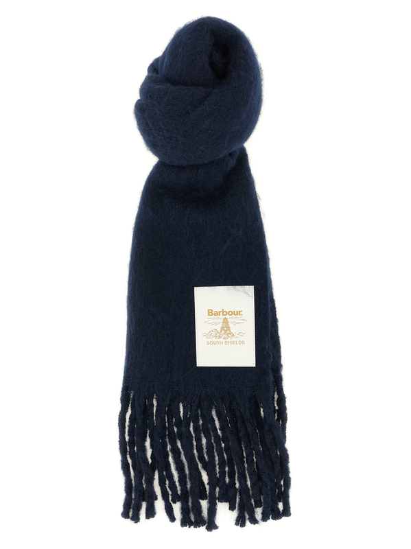 Blue polyester scarf-null