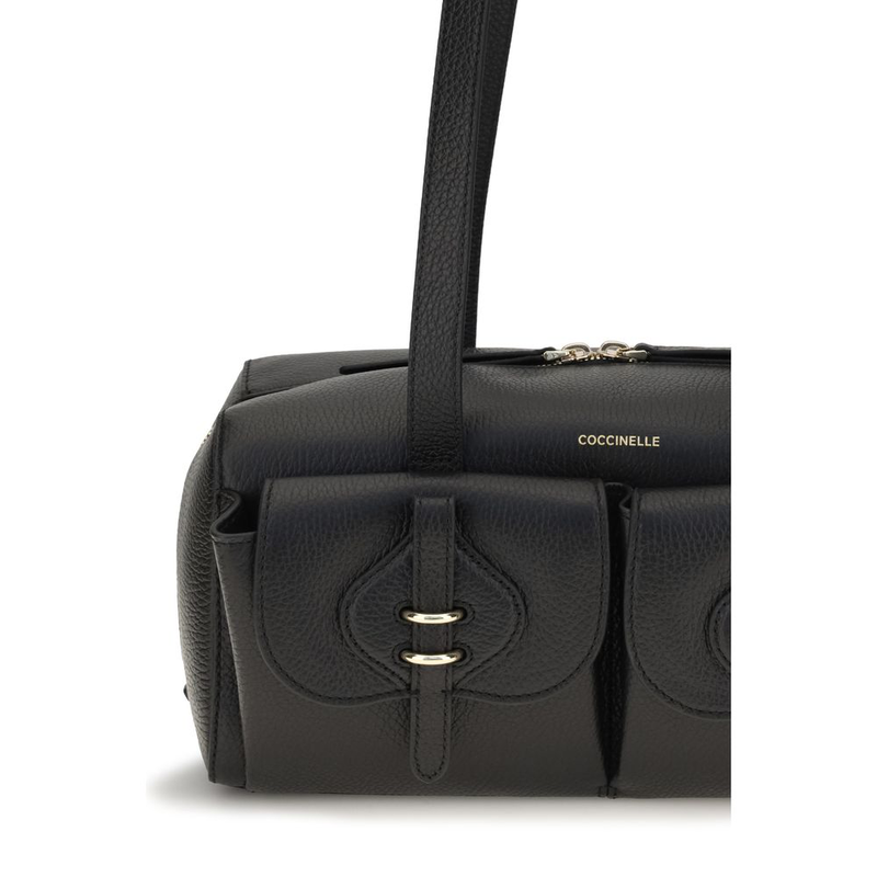 Black calf leather bos taurus shoulder bag-null