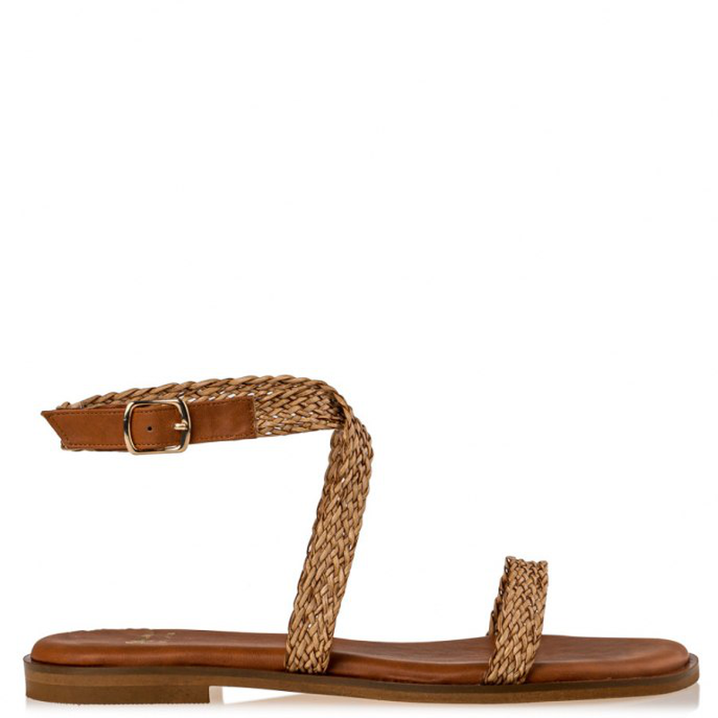 Theros flat sandals designed by mairibo - camel-null