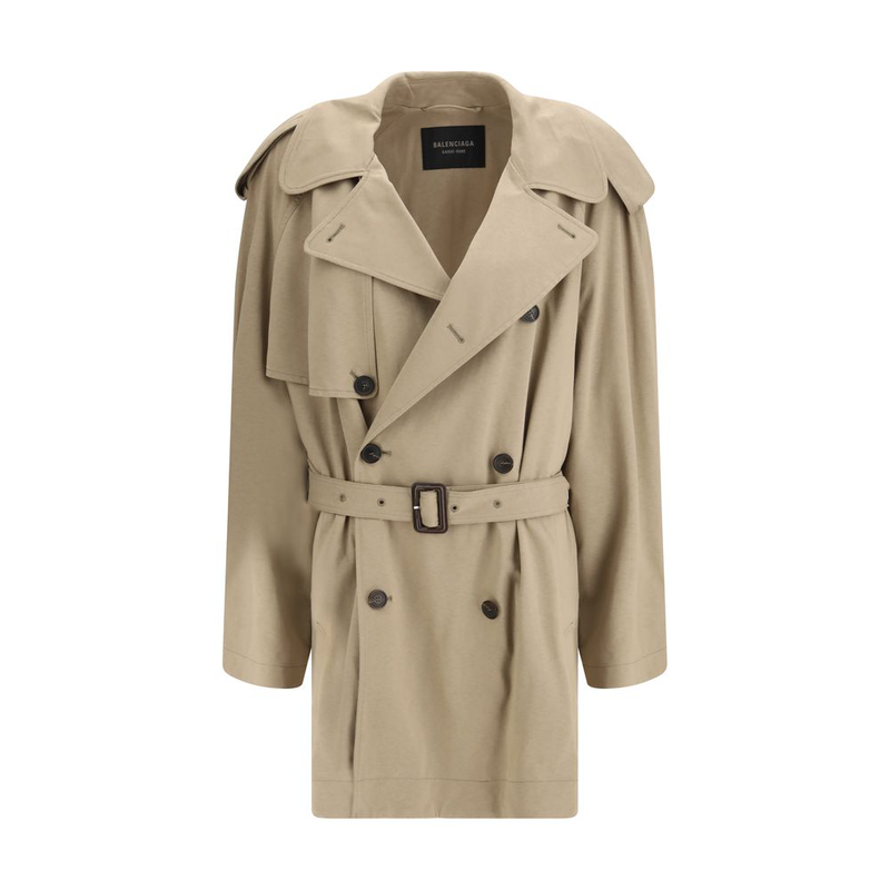 Beige cotton trench coat-null