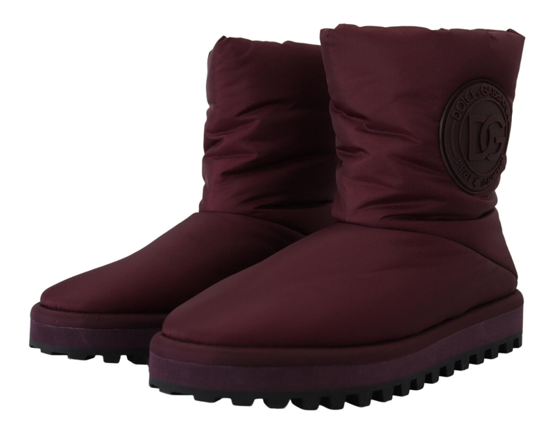 Bordeaux nylon boots padded mid shoes-null