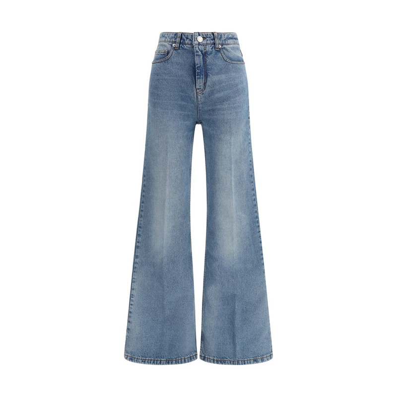 Blue cotton flared jeans-null