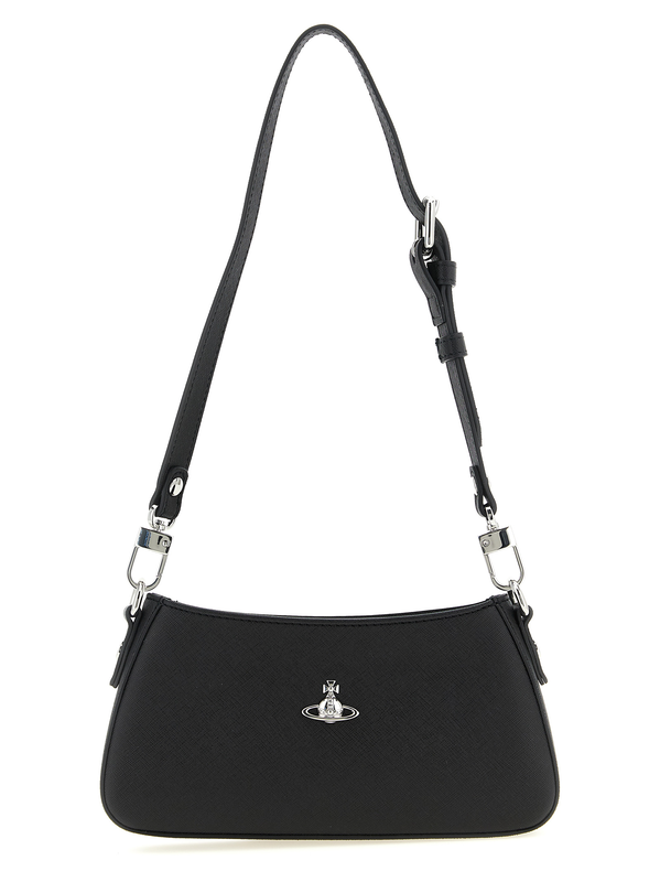 Black polyethylene shoulder bag-null