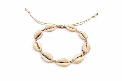 Natural shell anklet, , medium