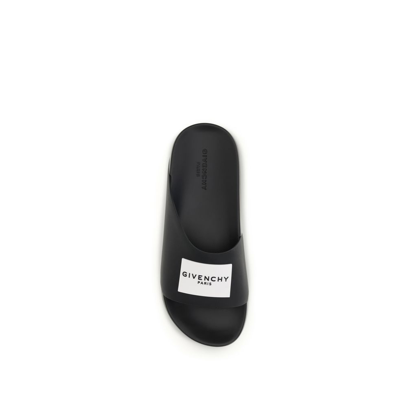 Black rubber slippers-null