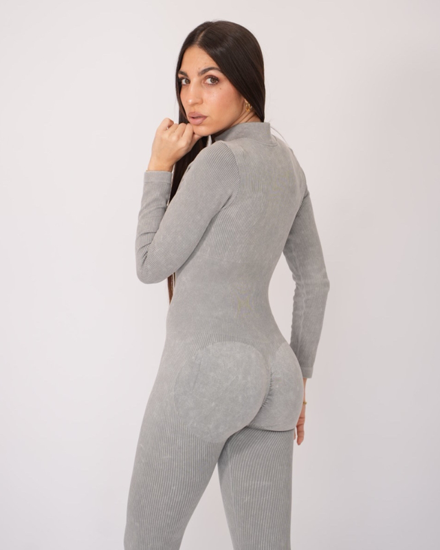 Long sleeve ripped jumpsuit jd17052-null