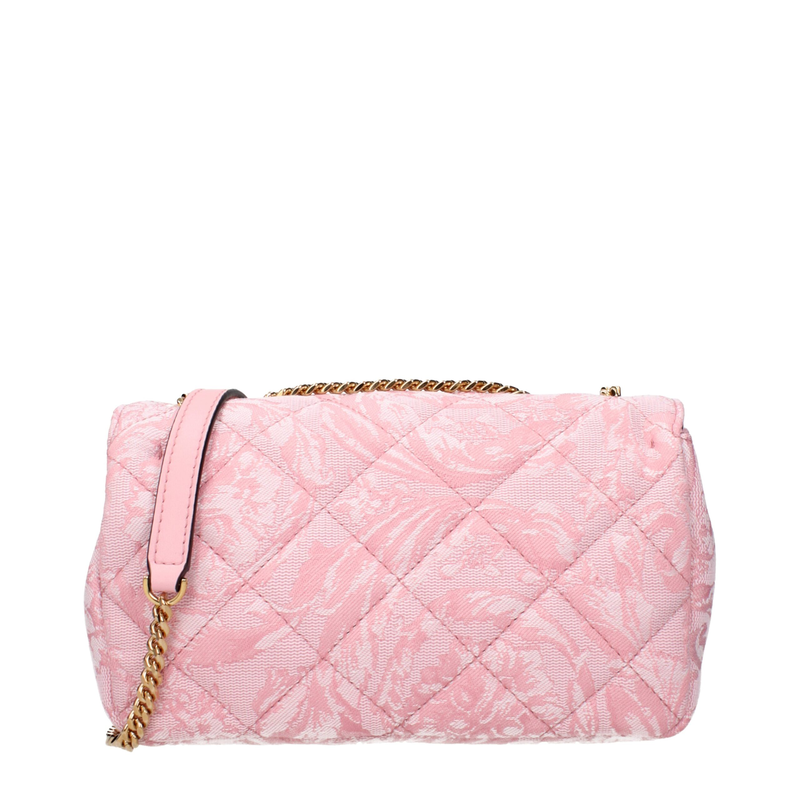 Pink fabric shoulder bag-null