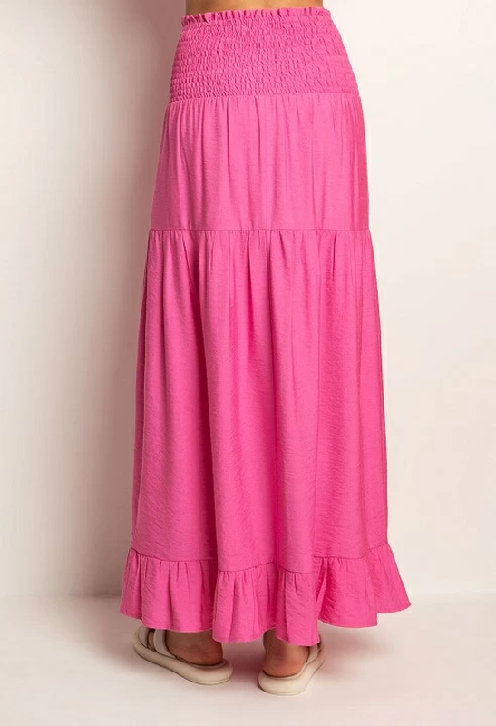 Long skirt with elastic - fuchsia , m-null