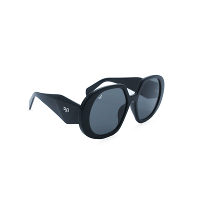 OJO sunglasses trend round black frame and temples with black lenses rx, , medium