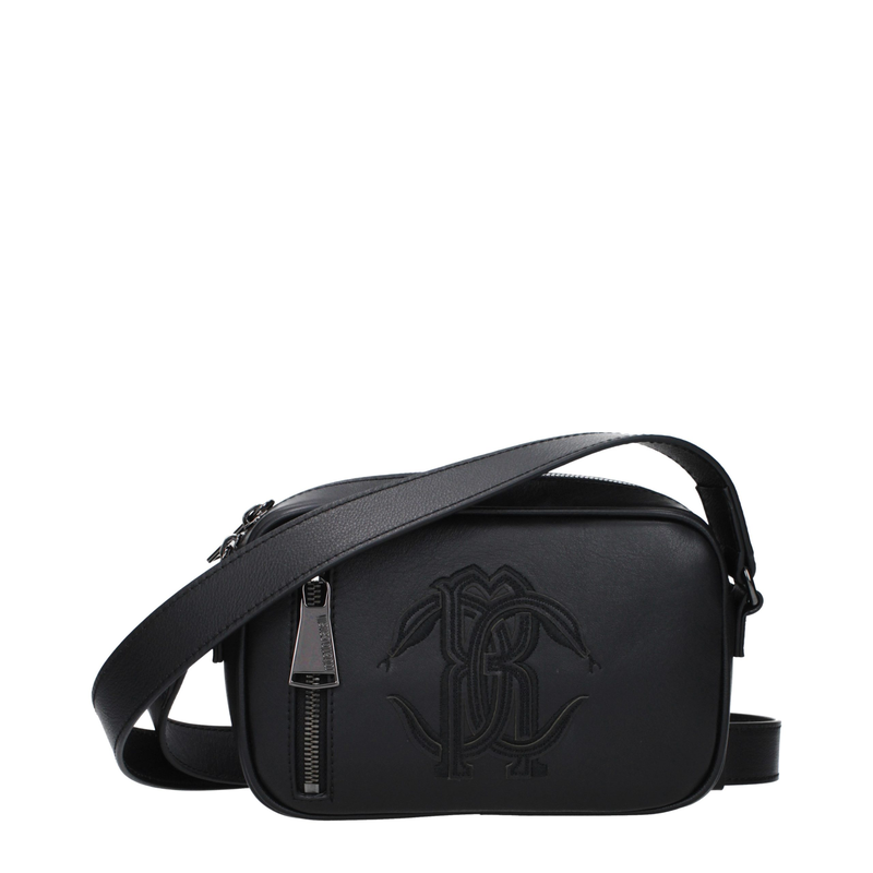 Black leather crossbody bag-null