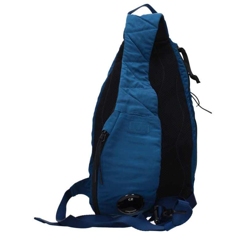 Blue fabric crossbody bag-null