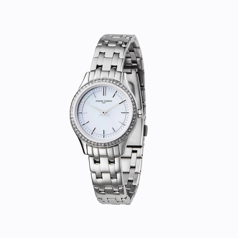 Gray stainless steel dress watch-null