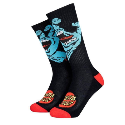 Santa cruz youth screaming hand sock, Black, medium