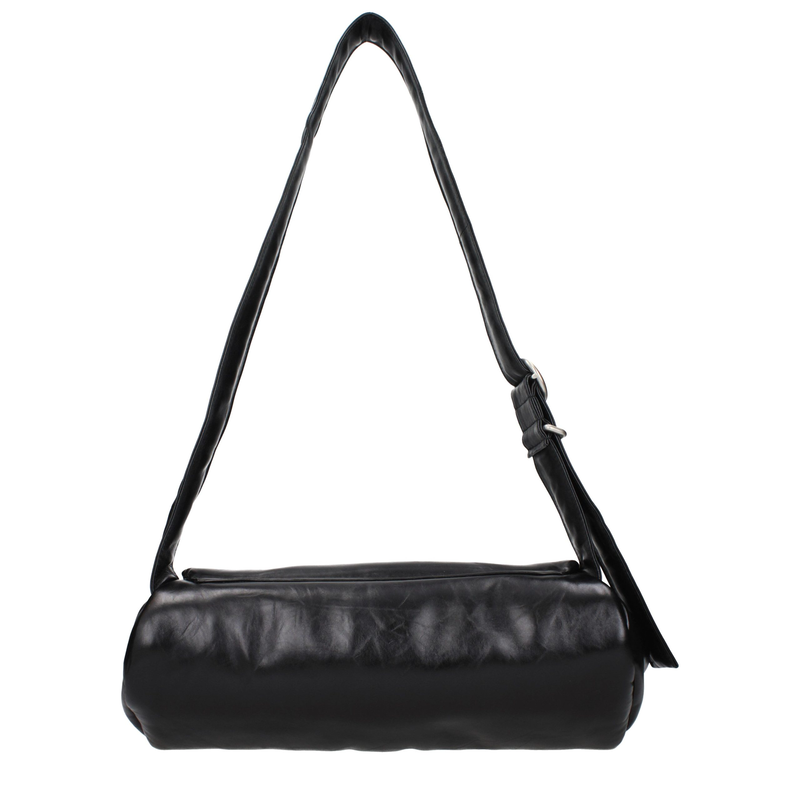 Black leather crossbody bag-null