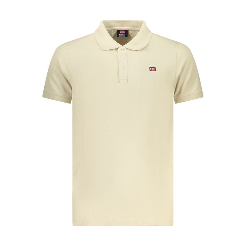 Beige cotton men polo shirt-null