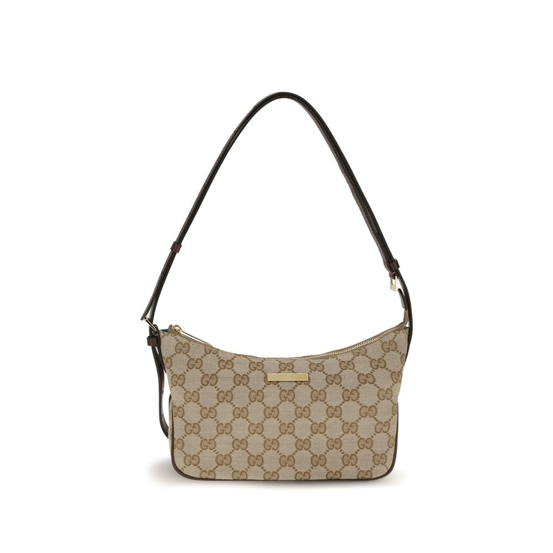 Beige polyester shoulder bag-null