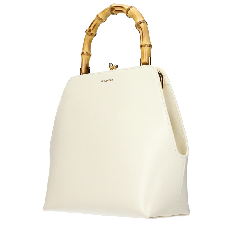Beige leather handbag-null