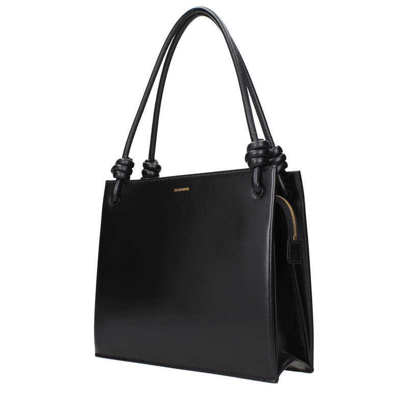 Black leather handbag-null