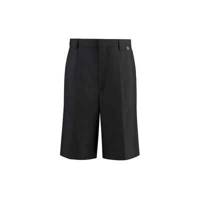 Black polyester bermuda shorts, Black, medium