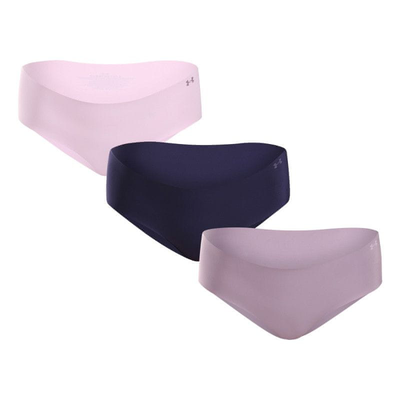 Under armour pure stretch 3-pack no show hipster, Blue/lavender/pink, medium