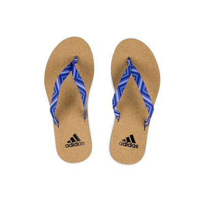 Eezay cork thong sandals women, White / Blue, medium