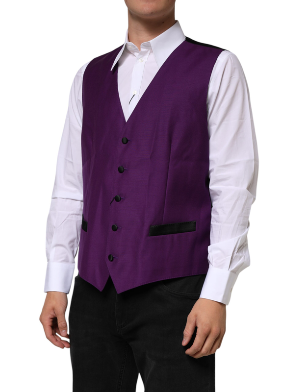 Purple wool dress formal waistcoat vest-null