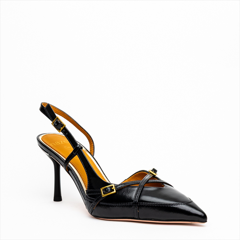 Product image: Nazeli chic buckle cross strap high heel slingback pumps-null