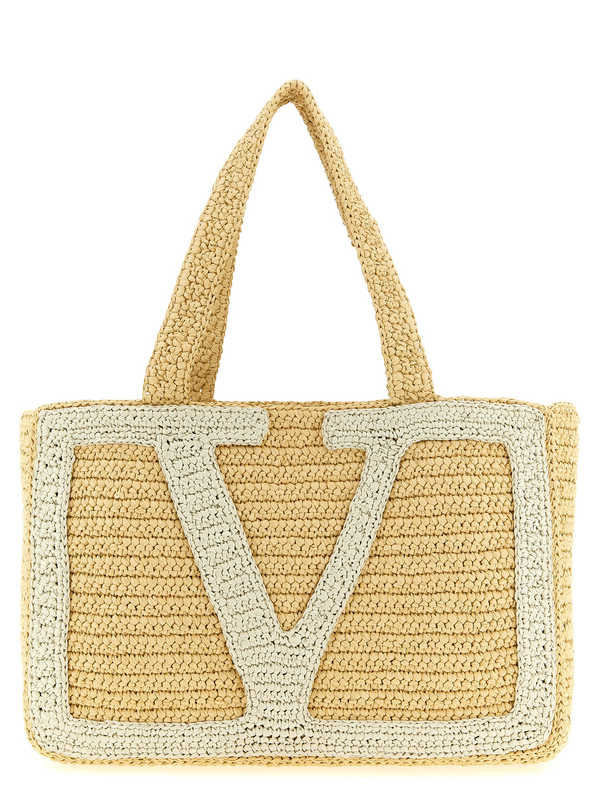 White viscose tote bag-null