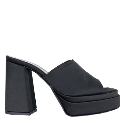 Koniarisshoes γυναίκειο mule, Black Σατεν, medium