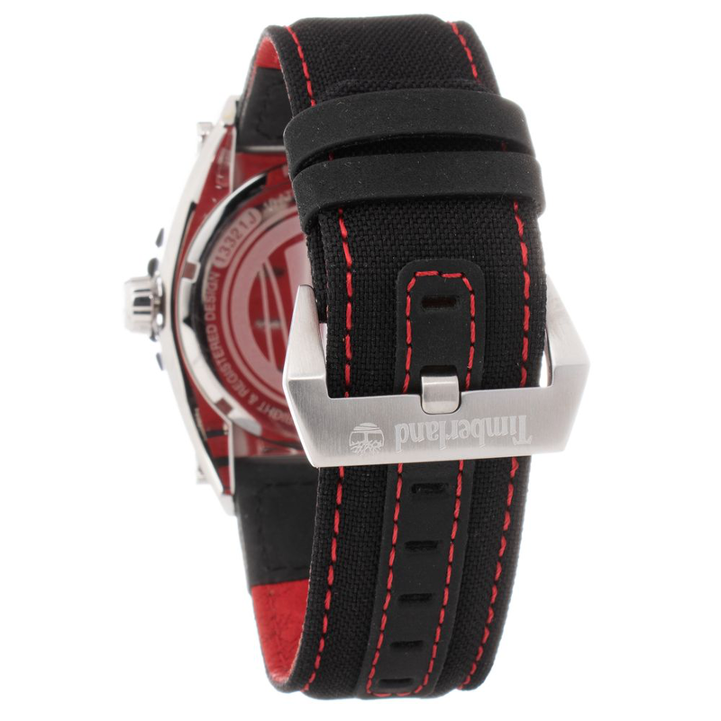 Black leather sport watch-null