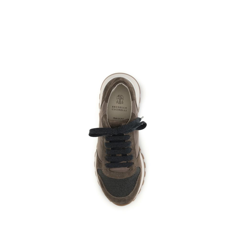 Brown calf leather bos taurus athletic sneakers-null