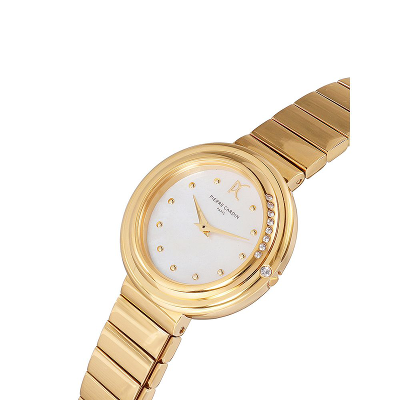 Gold stainless steel dress watch-null
