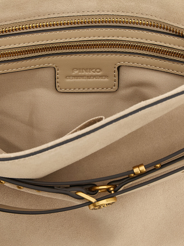 Beige cowhide shoulder bag-null