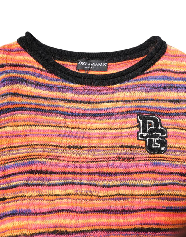 Multicolor wool dglogo knit pullover sweater-null