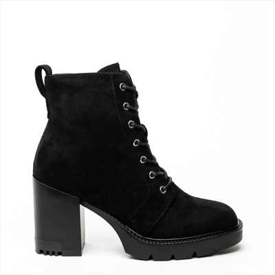 Miss belgini medium heeled combat boots