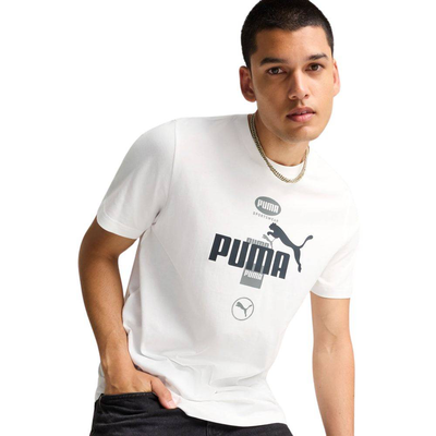 Power graphic t-shirt, White, medium