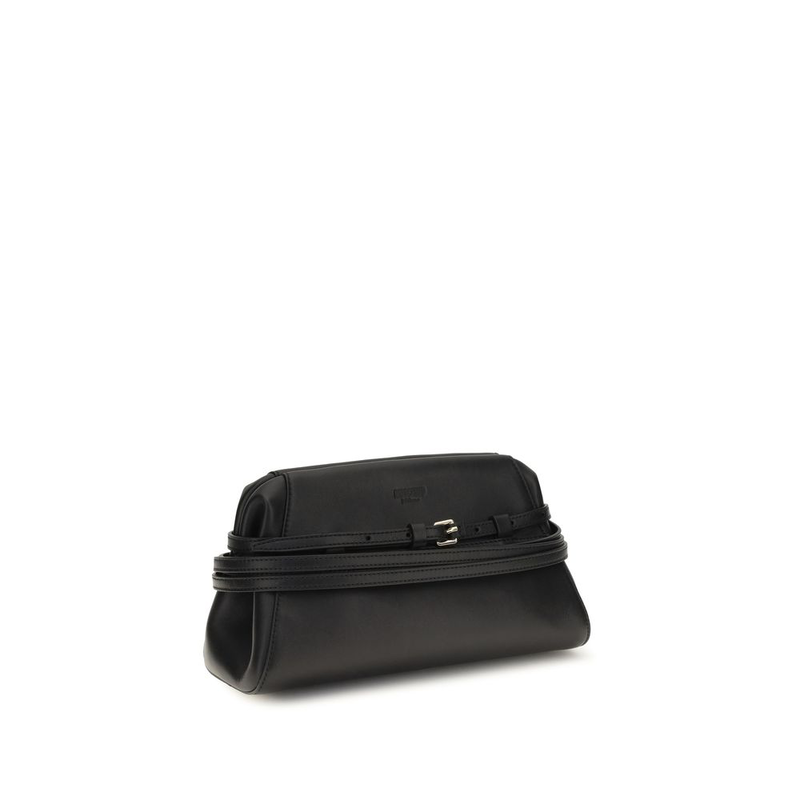 Black goatskin clutch bag-null