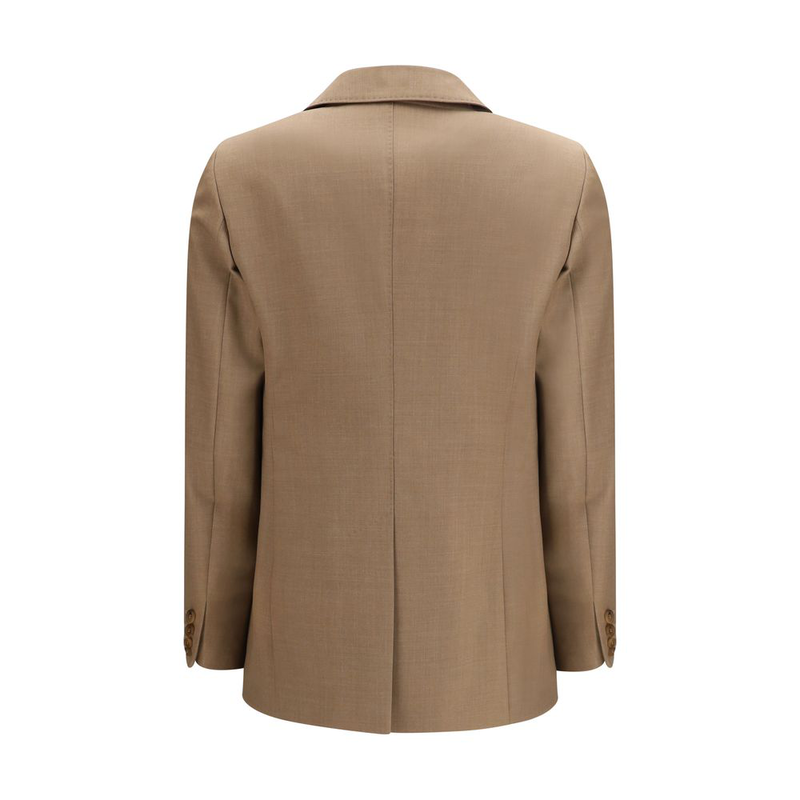 Beige fleece wool blazer-null