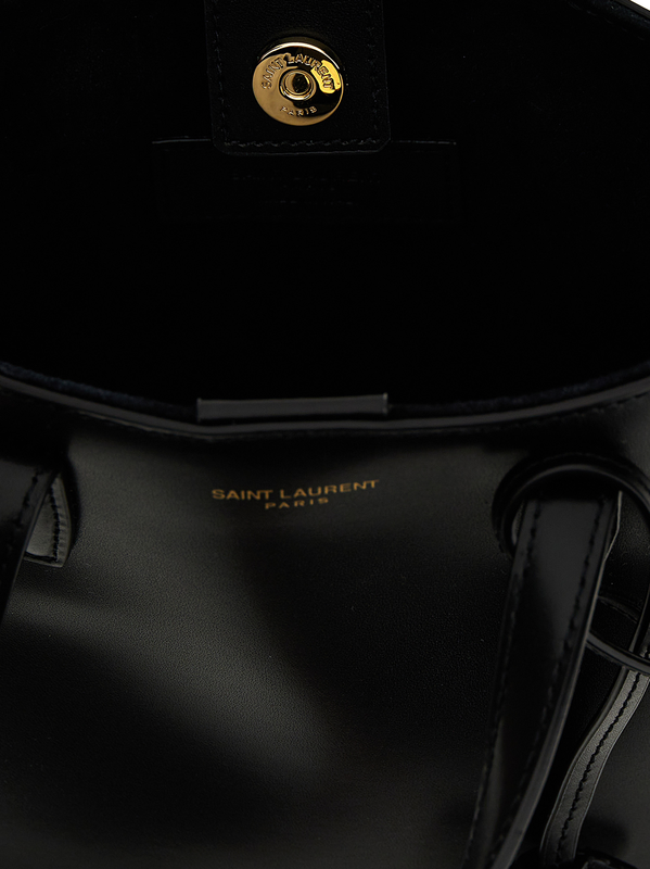 Black calfskin tote bag-null
