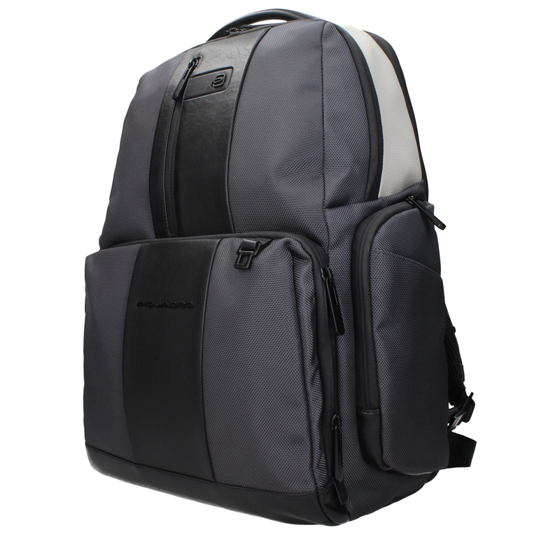 Gray nylon backpack-null