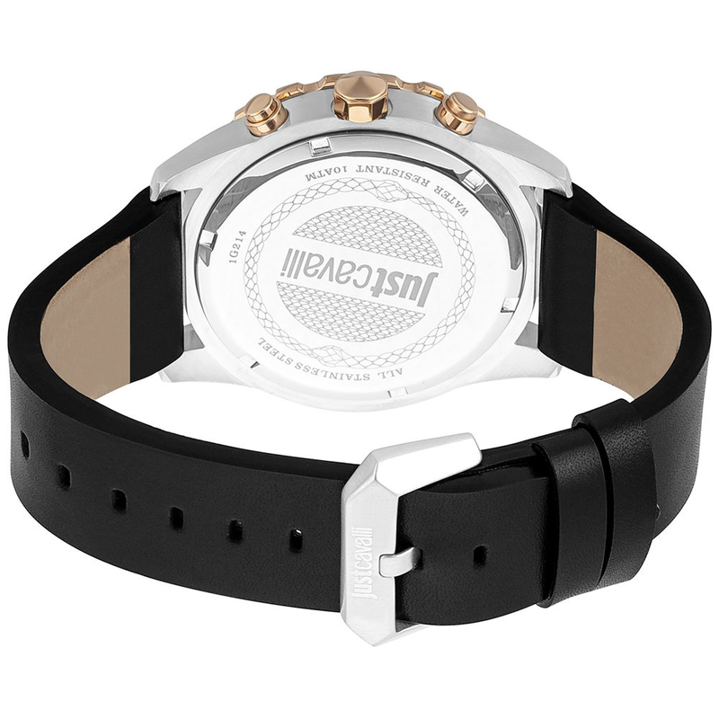 Black leather bracelet watch-null
