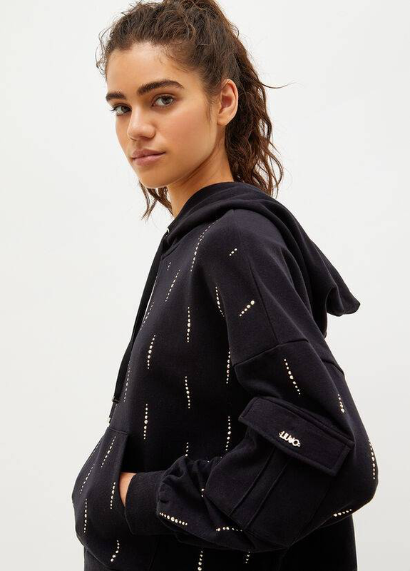 Logo sweatshirt with gemstones-null