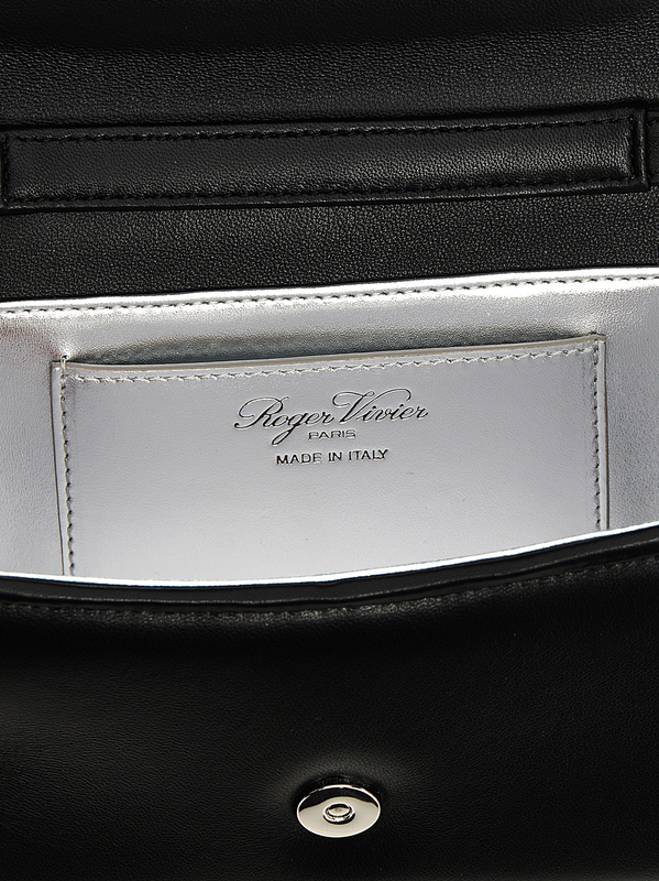Black lamb leather handbag-null