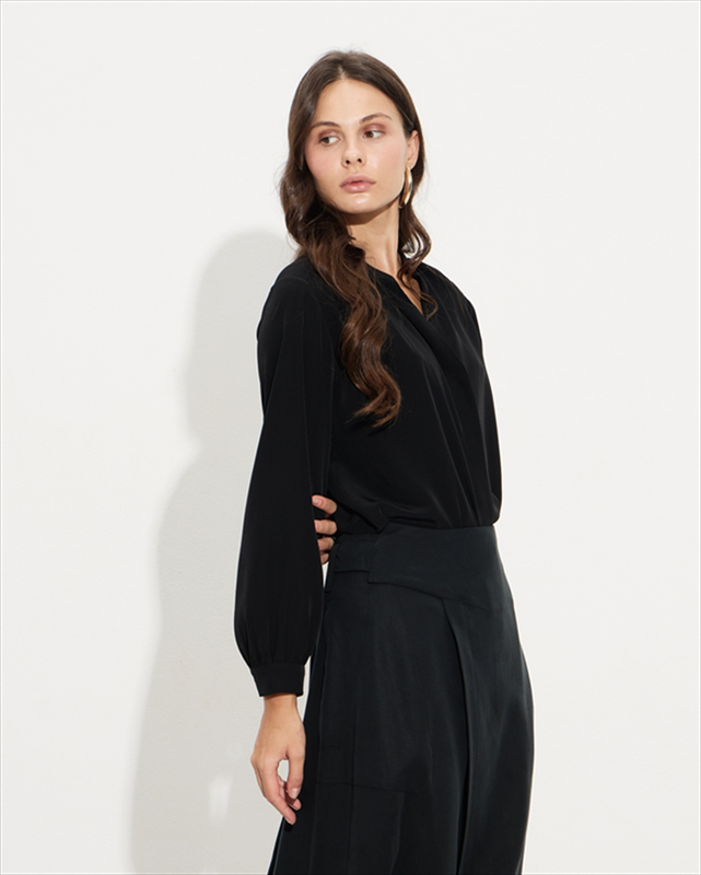 Shirt crepe mao neck-null