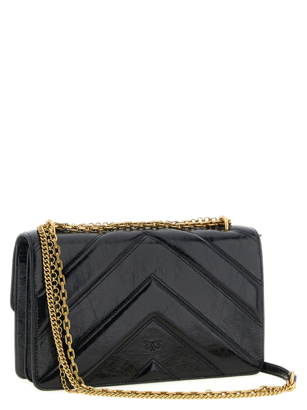 Black calfskin shoulder bag-null
