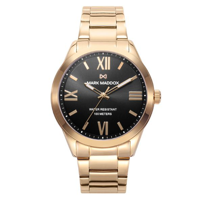 Mark maddox marais stainless steel watch ip gold bracelet man mm, , medium