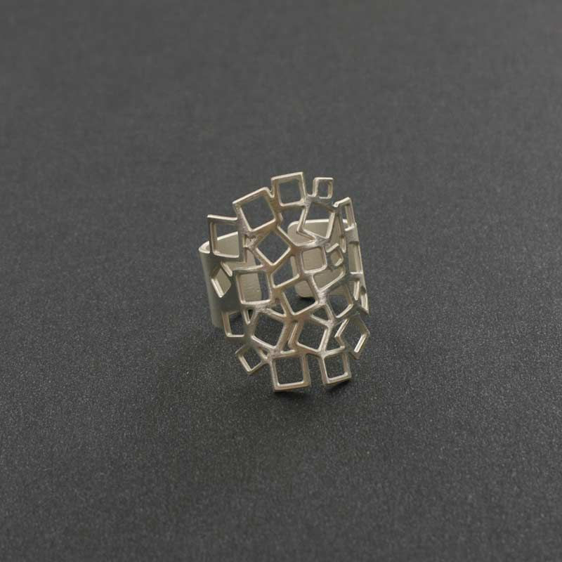 Squared square silver ring 1 image number null