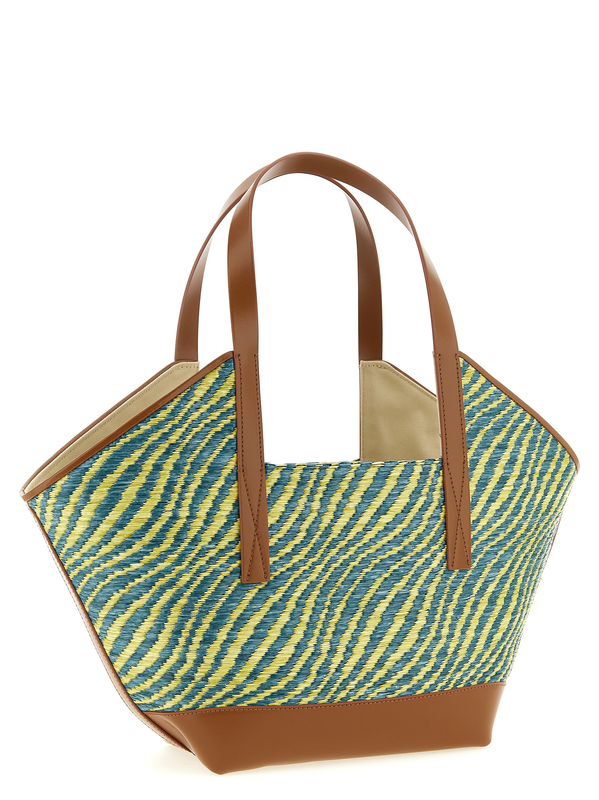 Bicolor polyamide tote bag-null
