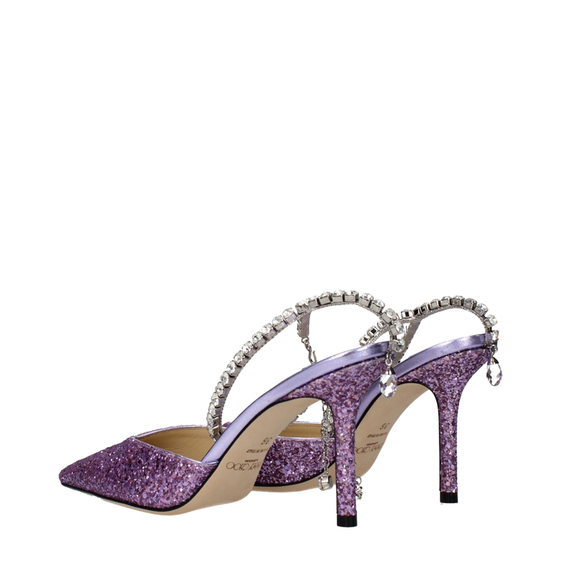 Purple plastic stiletto heel sandals-null